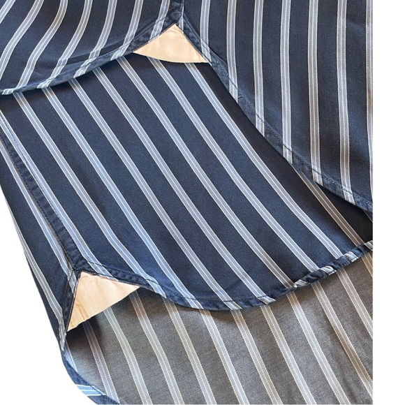 Thomas Pink 100% Cotton Dark Blue & White Striped Button Down. Size 17 1/2 - 37 - Picture 6 of 12